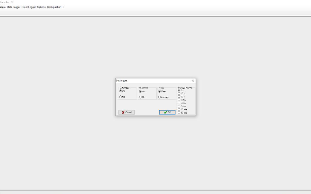 Dräger config datalogger pop up
