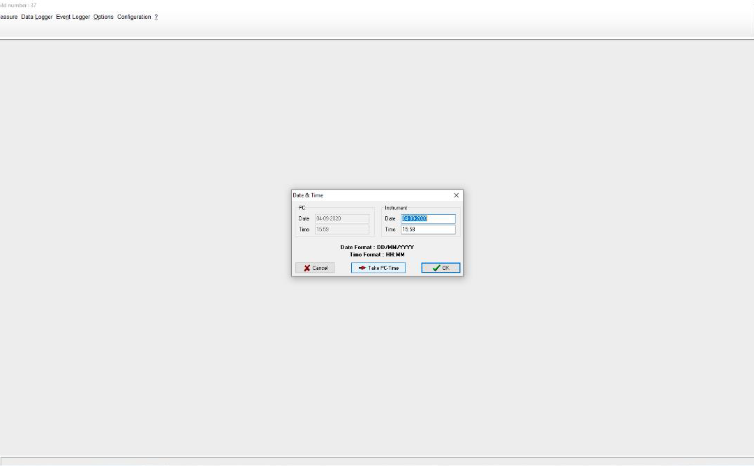 Dräger config date pop up