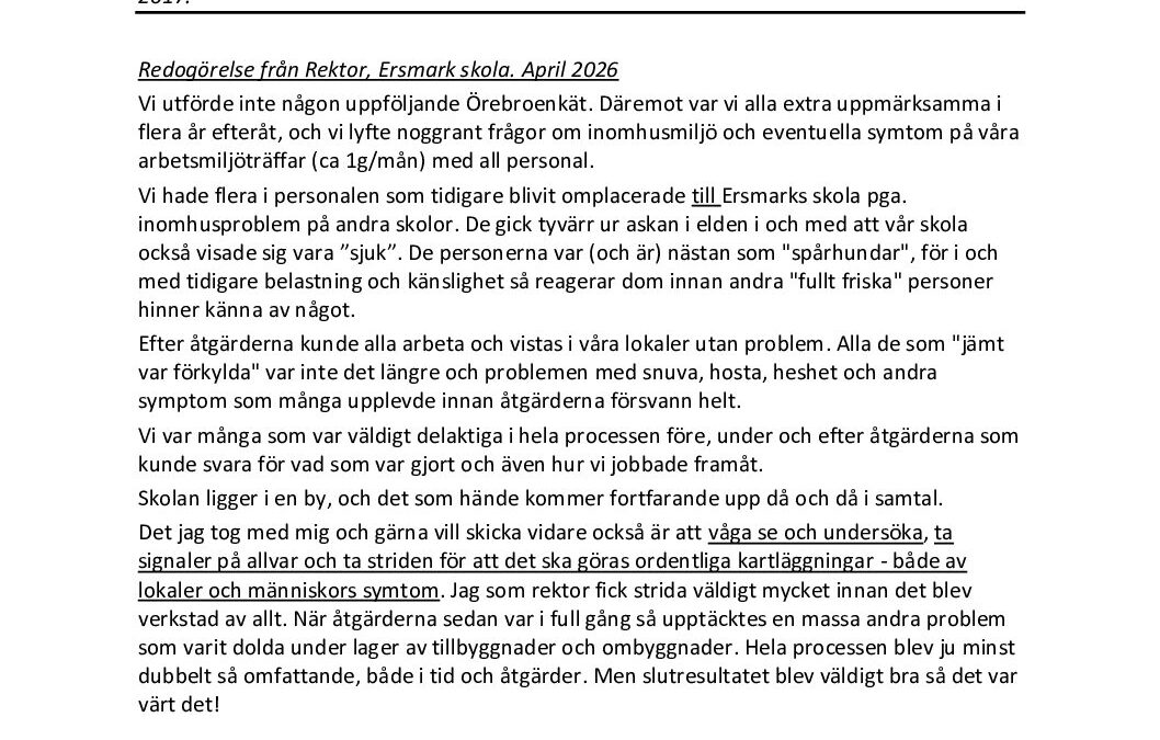 Ersmarks skola Vad hände sen juni 2026